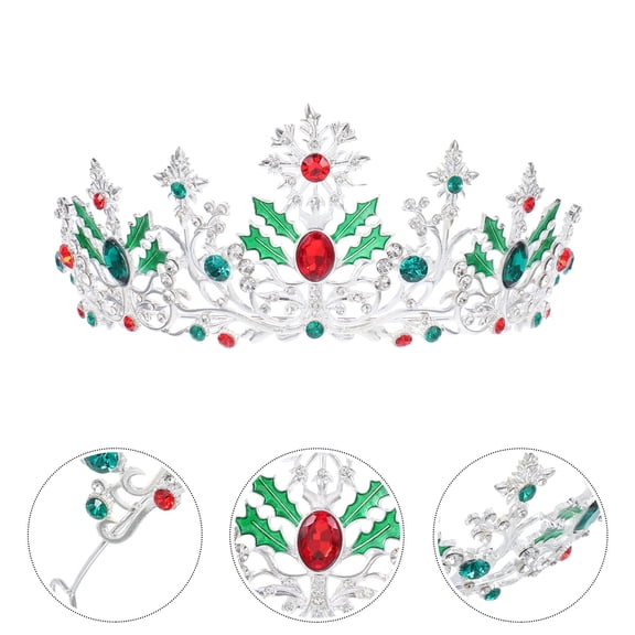 OFFIGAM Elegant Plated Silver Baroque Wedding Crown Alloy Bride Hair Accessory for Special Occasions