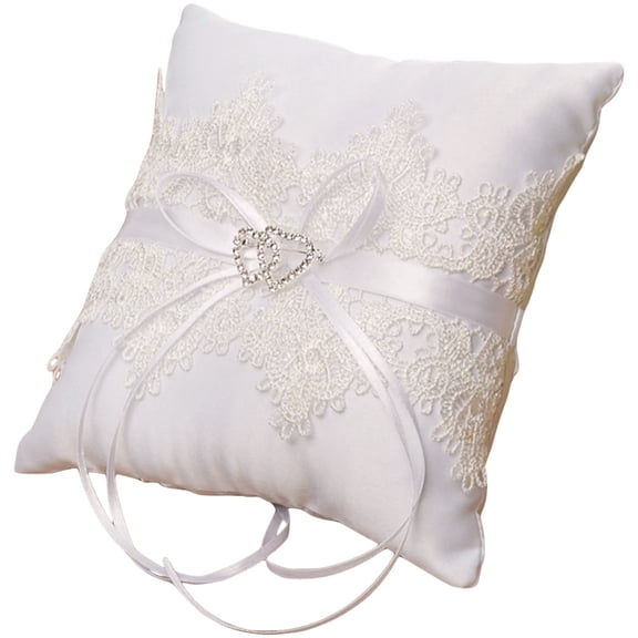 OFFIGAM Elegant White Ring Bearer Pillow Cushion for Wedding Party and Bridal Events