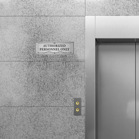 OFFIGAM Employee Only Sign PVC Sticker for Door and Wall Controlled Access Black SelfAdhesive Design 4pcs