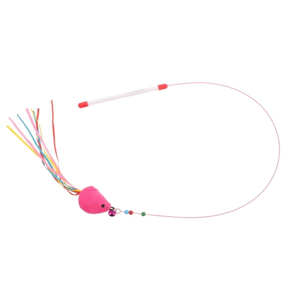 OFFIGAM Engaging Pink Cat Teaser Stick with Soft Materials for Indoor Pet Entertainment
