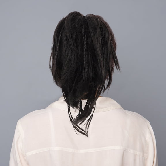 OFFIGAM Extension Ponytail For Women With Volume Enhancement Black High Temperature Silk Hairpiece 1Set