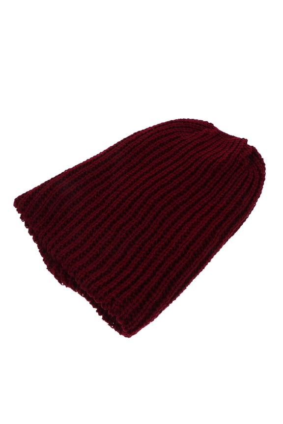 Dark Red Woolen Outdoor Hat, Soft Knitted Winter Cap, Warm and Easy to Clean, Stylish Cold Weather Headwear