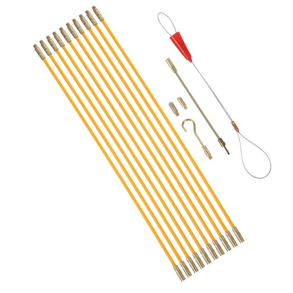 OFFIGAM Fish Pole Cable Pull Fiberglass Yellow 1 Set For Professionals