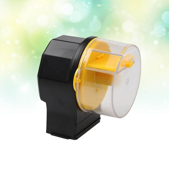 OFFIGAM Automatic Fish Tank Feeder with Timer, Black Plastic Aquarium Fish Food Dispenser for Freshwater and Tanks