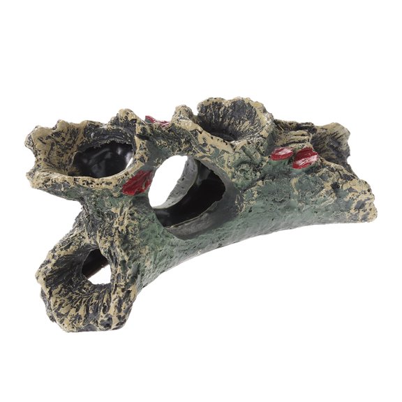 OFFIGAM Artificial Fish Tank Trunk Resin Landscape Decoration Olive Green Aquarium Plant Ornament 1 Piece