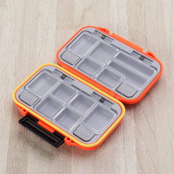OFFIGAM Fishing Hook Box Featuring Silicone Seal and Transparent Pc Inner Cover Orange