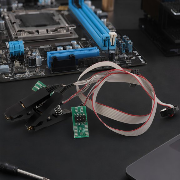OFFIGAM Flash Chip Programming Test Clip with Adapter for Ic Socket Connection and Circuit Setup
