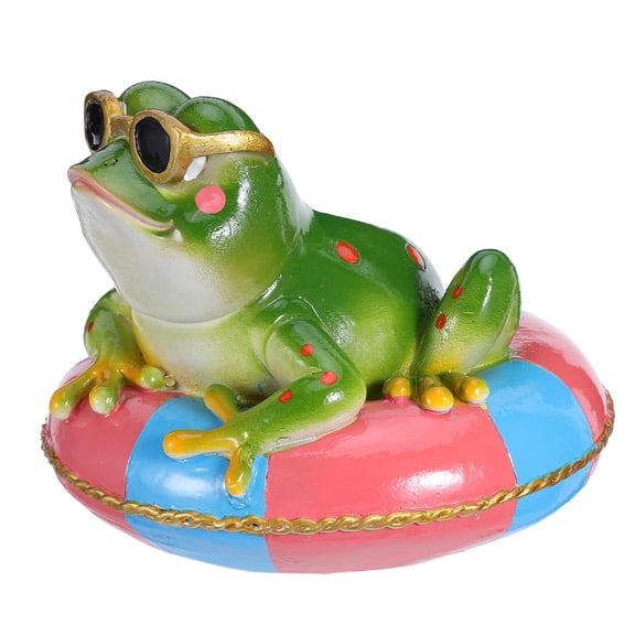 OFFIGAM Floating Frog Resin Ornament for Freshwater Aquarium and Patio Pond Decor