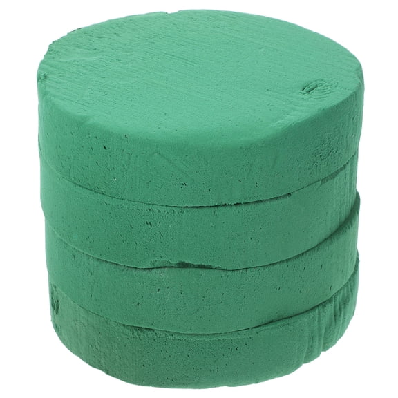 OFFIGAM Floral Arrangement Tools with Phenolic Resin Floral Mud Blocks for Fresh Flowers Green Round Shaped 4pcs