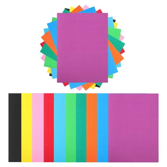 OFFIGAM Foldable Corrugated Cardboard Sheets in Assorted Colors for Crafting, Art Projects, School Supplies, and Uses