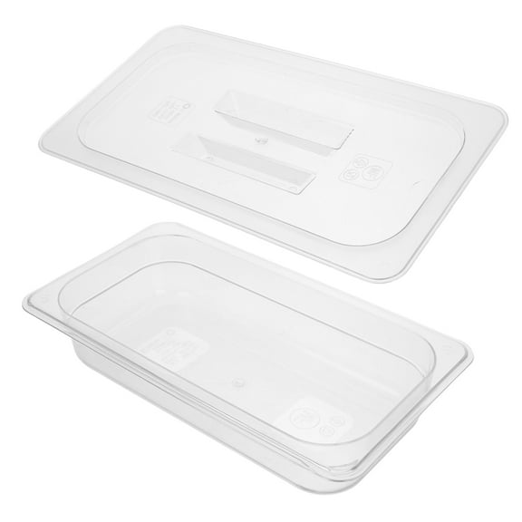 OFFIGAM Transparent Food Pan with Lid for Restaurant Use, Food Storage Container, 1 Piece