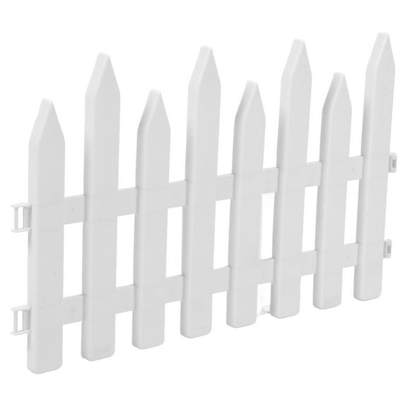OFFIGAM White PVC Picket Fence Panels Garden Edging Borders Decorative 1Pack