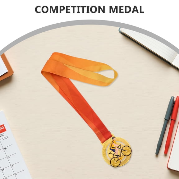 OFFIGAM Sports Medal with Neck Ribbon for Cycling Competitions, School Awards, Running, and Athletic Events