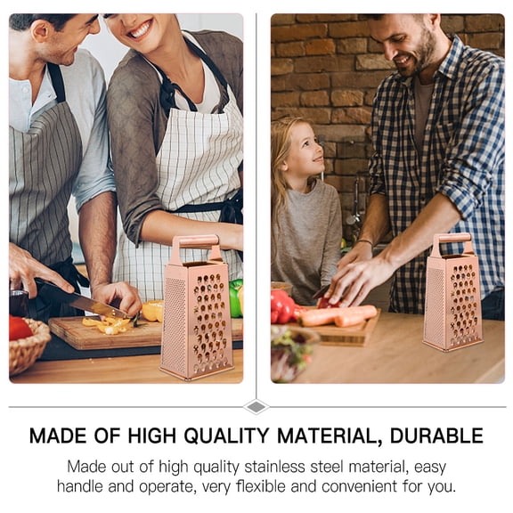 OFFIGAM 4-Sided Stainless Steel Box Grater with Comfortable Grip Handle for Vegetables and Kitchen Cooking Use
