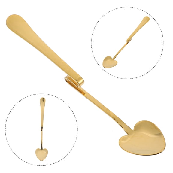 OFFIGAM Golden Stainless Steel Hanging Coffee Spoon for Kitchen Use Unique Bend Design Size 1Pc