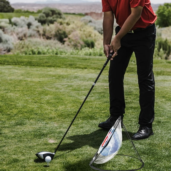 OFFIGAM Golf Chipping Net with Absorption Nylon Outdoor Practice Training Aid Black 1 Set