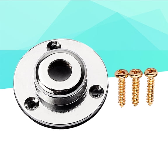 OFFIGAM Guitar Input Jack Socket Plate for Recording Silver Output Jack 1Pack