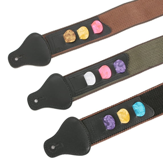 OFFIGAM Adjustable Black Guitar Strap Nylon Material for Acoustic and Bass Guitar
