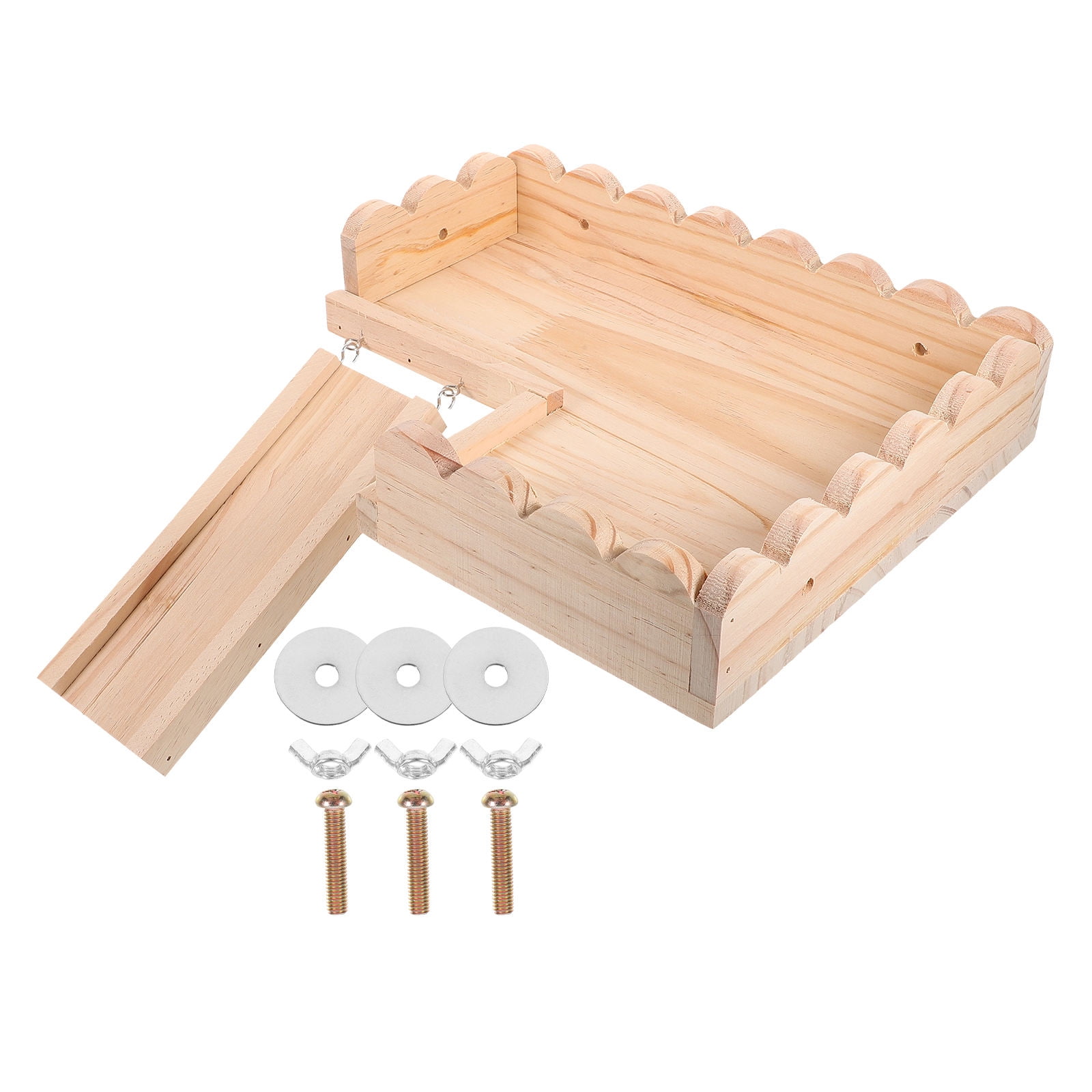 OFFIGAM Small Pet Hamster Play Platform Wood Toy in Khaki Color, 1 Set Cage Accessory for Hamsters and Small Animals