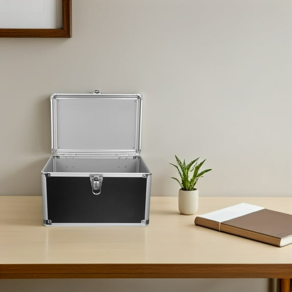 OFFIGAM Aluminum Alloy Toolbox with Reinforced Corners, Portable Tool Storage Box for