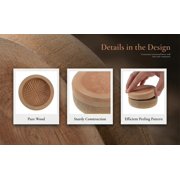OFFIGAM Handheld Wooden Wheat Grinder Manual for Home Use Multifunctional Grain Mill Beige