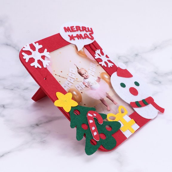 OFFIGAM Handmade Frame Christmas Photo Frame Materials Package Red Home Decoration for Family Members 1Pack