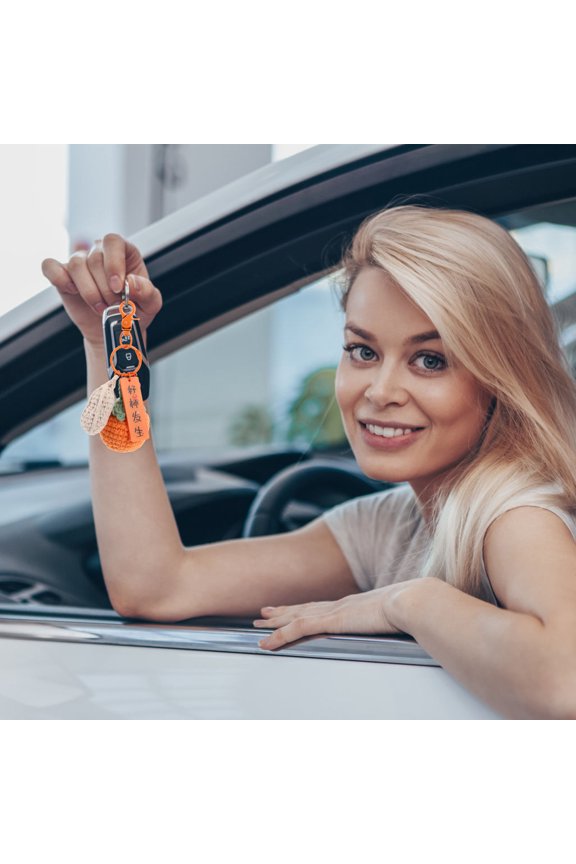 Handmade Woolen Yarn Keychain Pendant Cute Knitted Peanut Hanging Decoration for Bags