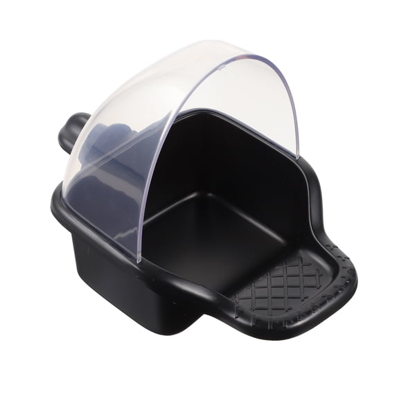 OFFIGAM Hanging Bird Feeder Black Plastic Reusable Container for
