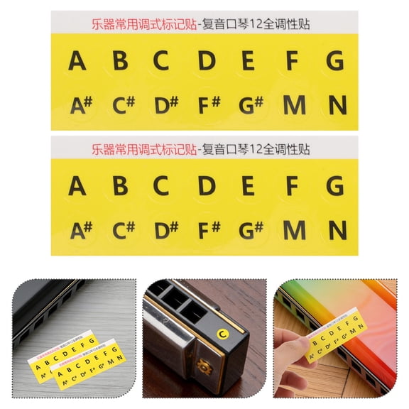 OFFIGAM Harmonica Scale Chart Stickers with Strong Adhesive for Music Theory Reference