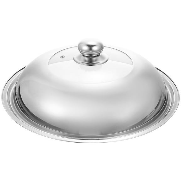 OFFIGAM Universal Glass and Stainless Steel Pan Lid with Knob, Fits Various Pots and Pans