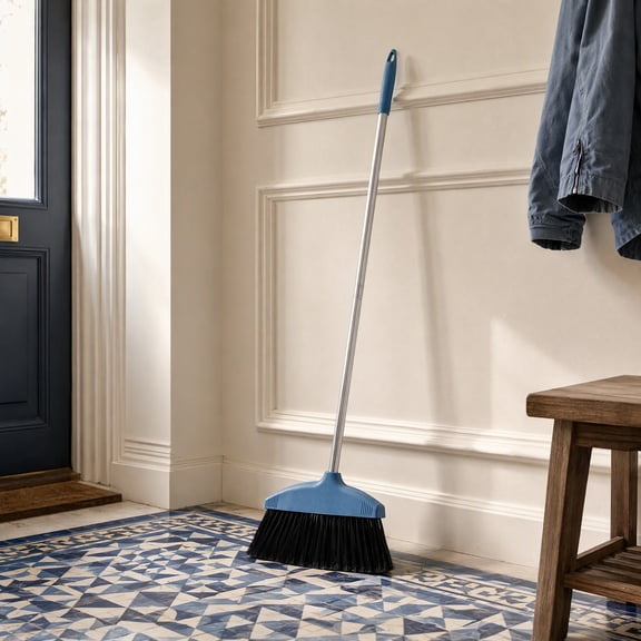 OFFIGAM Heavy Duty Floor Broom, Soft Bristles, Stainless Steel, Multi-Color, Perfect for Home Use