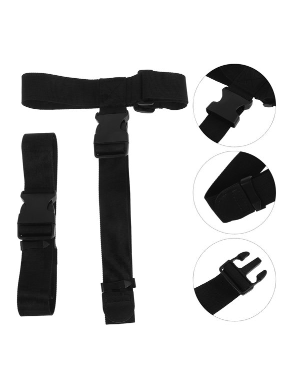 Adjustable Black Polyester Luggage Strap for Secure Outdoor Travel