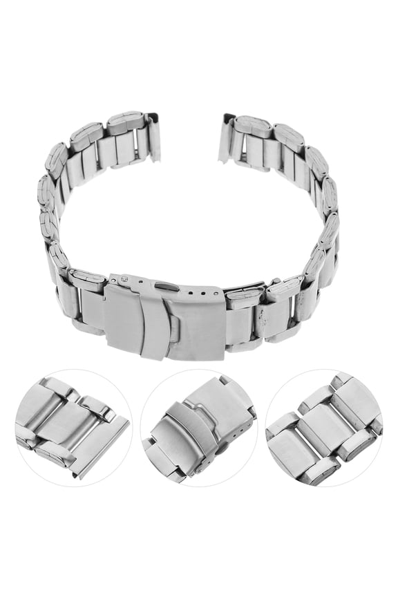 Heavy Duty Stainless Steel Watch Band Deployment Clasp for Men's Watches 20mm Casual and Business Use