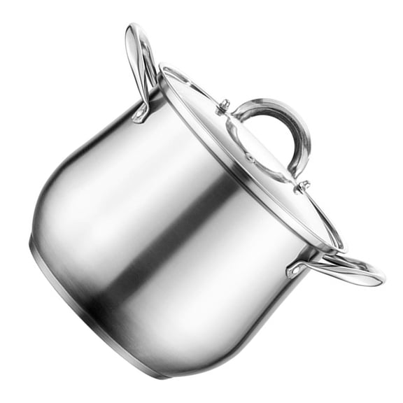 OFFIGAM Stainless Steel Stock Pot for Cooking Broths Soups with Spill Resistant Rim