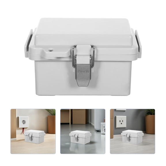 OFFIGAM Hinged Cover ABS Outdoor Waterproof Electrical Box Grey Enclosure for Electronics Protection