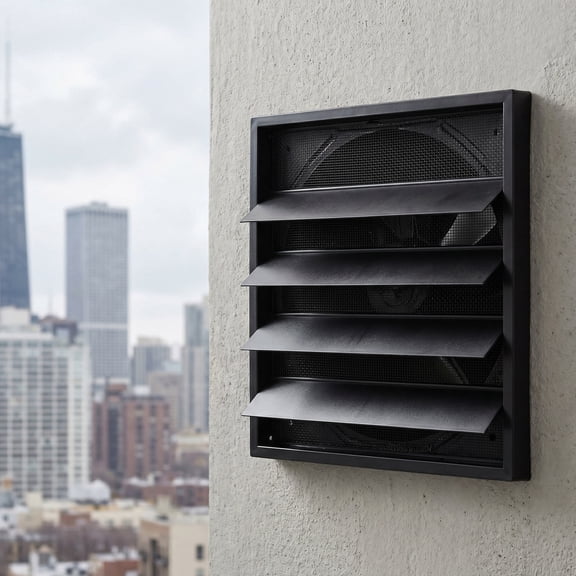 OFFIGAM Home Attic Vent Cover Black Plastic with Mesh Screen for Leaf and Debris Prevention