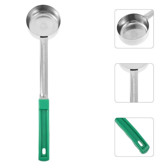 OFFIGAM Home Use Long Portion Control Serving Spoon Green Lightweight and Easy to Maintain