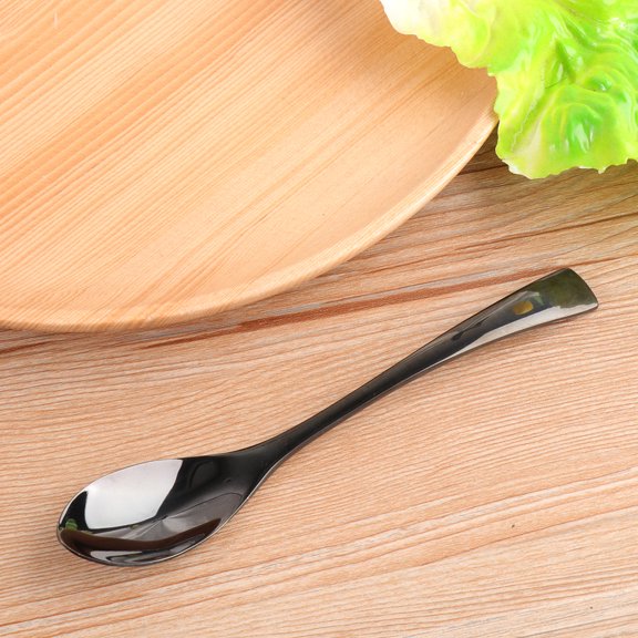 OFFIGAM Hotel Tableware Black Titanium Plated Stainless Steel Teaspoon Lightweight for Home Use