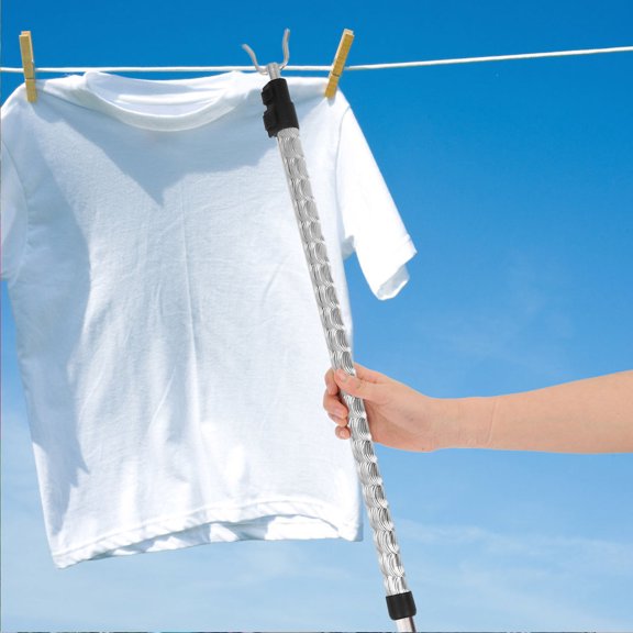 OFFIGAM Household Plated Silver Clothesline Drying Pole Made of Aluminium Alloy with Fork Design