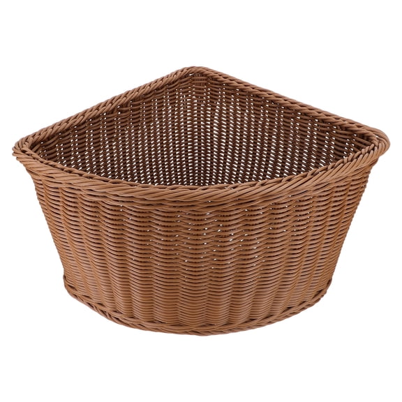 OFFIGAM Handwoven Effect Plastic Storage Basket for Corner Closet Use