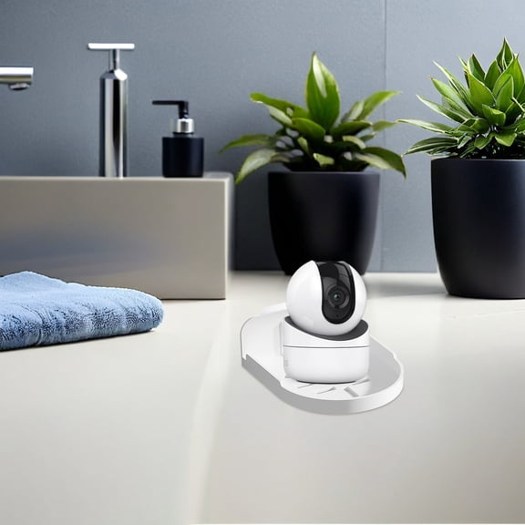 OFFIGAM Indoor Camera Shelf White Plastic No Punching Mount for Living Room Home Use, Easy Installation, 1 Set