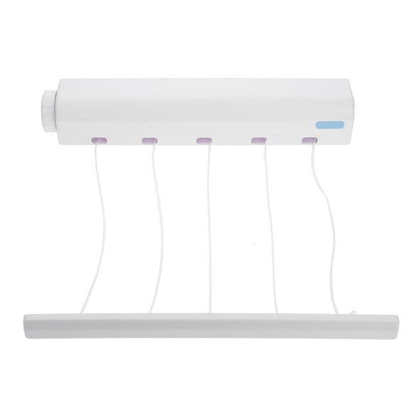 OFFIGAM Indoor Retractable Clothesline with 5 Hooks Heavy Duty Rotating Pulley for Drying Clothes