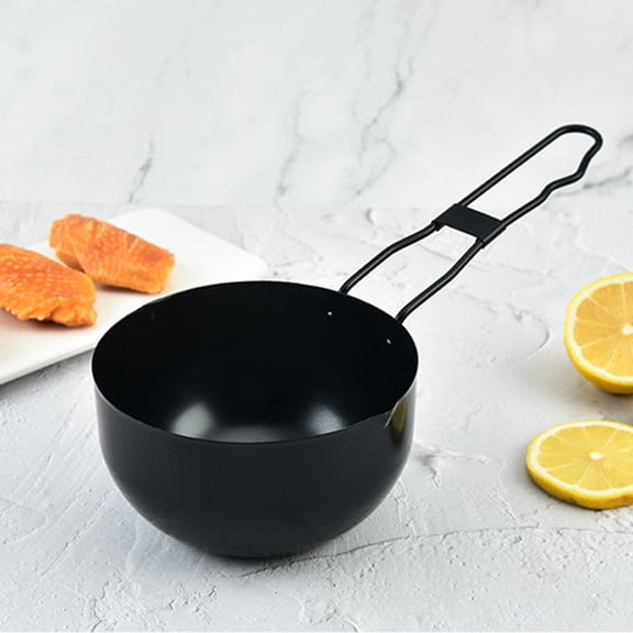 OFFIGAM Iron Stew Pot with Handle Black Cooking Pot for Outdoor Camping Kitchen Cookware
