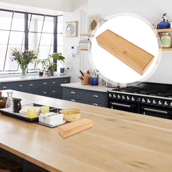 OFFIGAM Kitchen Chopsticks Holder Bamboo Khaki Multifunctional 1Pcs