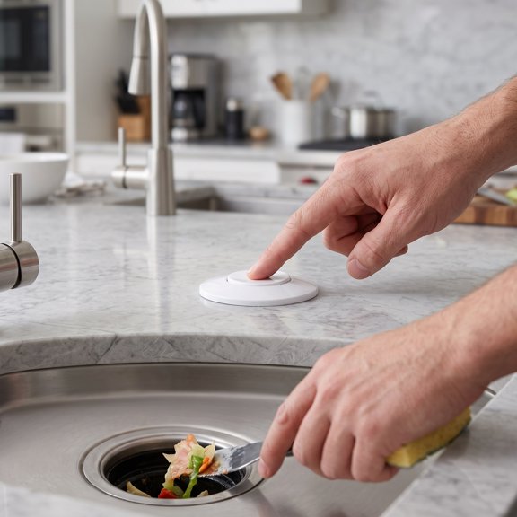 OFFIGAM Kitchen Garbage Disposal Air Switch White Push Button with Space Saving Counter Installation