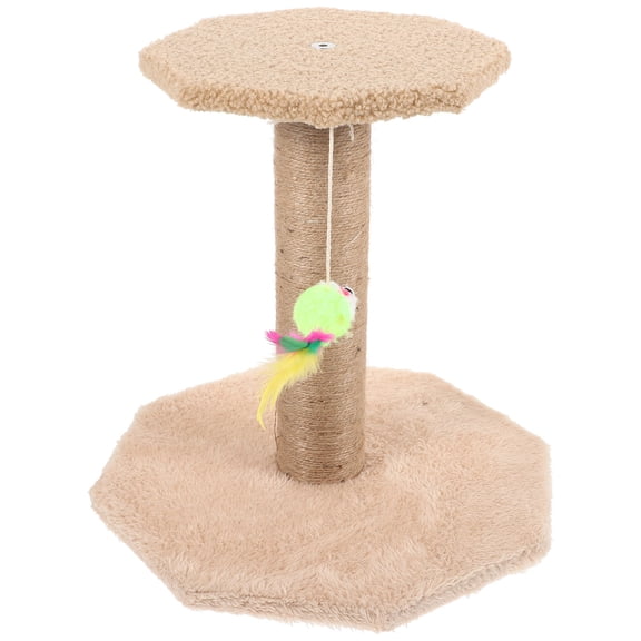 OFFIGAM Cat Scratching Post with Light Brown Velvet Cover, for Indoor Cats, Pet Activity Center