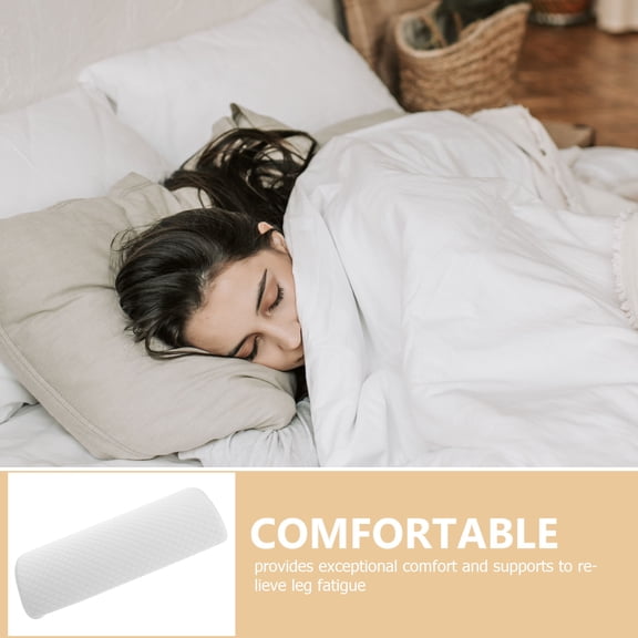 OFFIGAM White Memory Foam Roll Pillow for Neck Support and Comfort, Ergonomic Design, 1 Piece