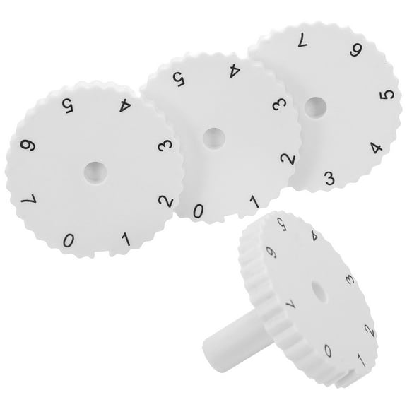 OFFIGAM Temperature Control Knob Set, 4 Pieces, ABS White, Compatible with Appliances, Easy to Install and