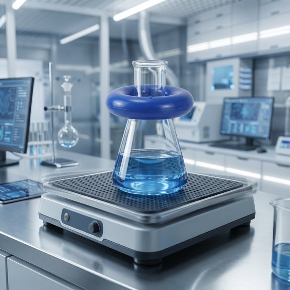 OFFIGAM Laboratory Flask Stabilizer Ring Blue PVC Coated Prevents Floating and Protects Glassware