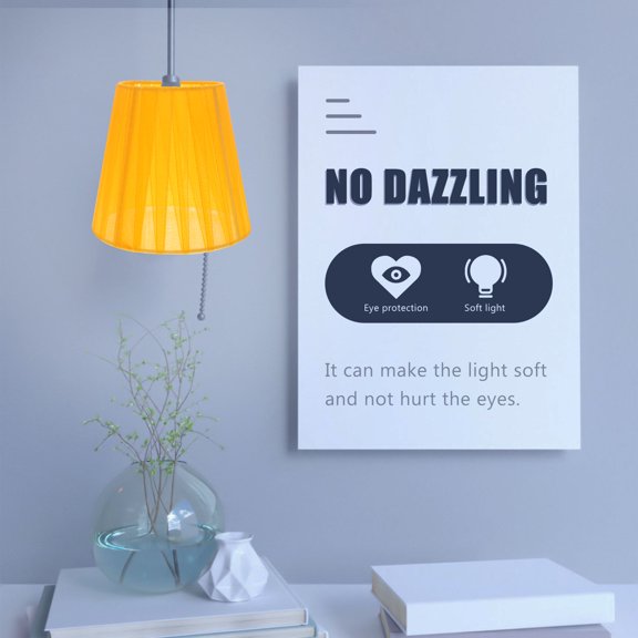 OFFIGAM Golden Small Lampshade with Translucent Gauze for Indoor Use Sturdy